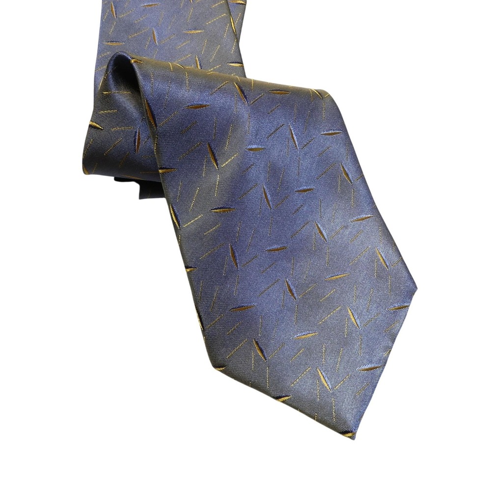 De Amanda Tie Mens One Size Gray Geometric 100% Silk Jacquard Classic Necktie